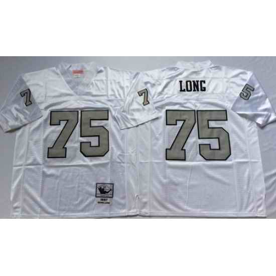 Mitchell And Ness Raiders #75 Howie Long White Throwback Stitched NFL Jerseys